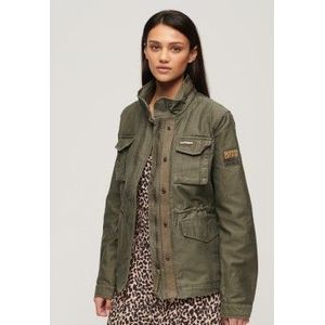 Superdryvoor vrouwen. W5011646A Verfraaid Klassiek Jasje M65 groen (S), Casual, Katoen, Lange mouwen