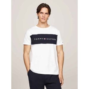 Tommy Hilfigervoor mannen. UM0UM03418 Origineel T-shirt met wit colourblock-dessin (XXL), Casual, Katoen, Korte mouwen
