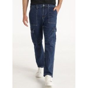 Six Valvesvoor mannen. 500461636 Baggy jeans navy mid-rise (28), Casual, Katoen, Denim, Marineblauw