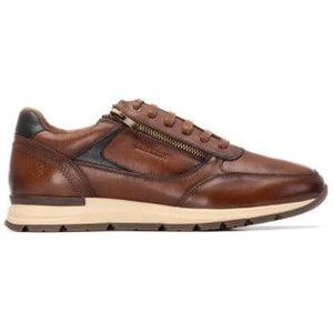 Carmelavoor mannen. 16267702-CAMEL Bruine leren sportschoenen 162677 (41), Leer, Plat, Veters, Casual