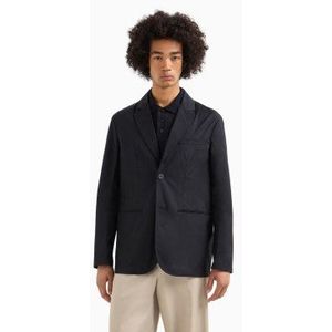 Armani Exchangevoor mannen. XM000670AF12283UB101 Single breasted blazer marine (38), Casual, Feest, Klassiek, Polyester, Marineblauw