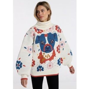 Lois Jeansvoor vrouwen. 452632102 Witte coltrui (S), Casual, Acryl, Lange mouwen