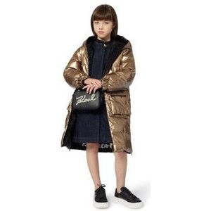 Karl Lagerfeldvoor meisjes. Z30603 Gouden omkeerbare parka (14Años= 162cm), Goudkleurig, Casual, Polyester, kinderkleding