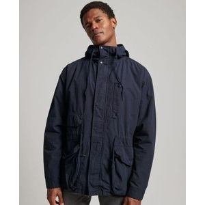 Superdryvoor mannen. M5011649A Jas met capuchon Deck marine (L), Casual, Katoen, Lange mouwen, Marineblauw