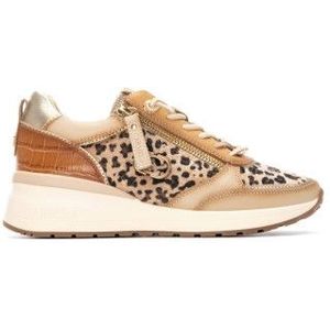 Carmelavoor vrouwen. 16265301-BEIGE Bruine leren sportschoenen 162653 (37), Leer, 3 tot 5 cm, Veters, Casual