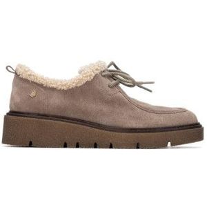 Carmelavoor vrouwen. 16266904-TAUPE Lederen schoenen 162669 bruin (38), Leer, Plat, Veters, Casual