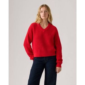 Levi's - REESE VNECK SWEAT - Gebreide Trui - True Red - Lange Mouwen