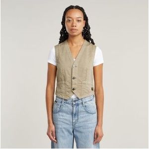 G-Starvoor vrouwen. D26542-D910-D848 Vest zomer beige (M), Casual, Katoen