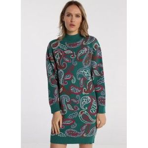 Victorio & Lucchino, V&Lvoor vrouwen. 3499665 Korte jurk (XS), Casual, Groen, Katoen, Lange mouwen