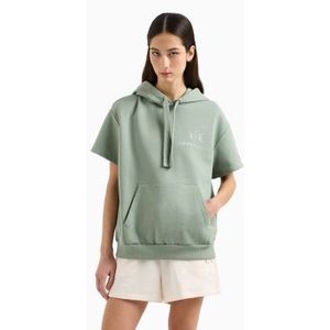 Armani Exchangevoor vrouwen. XW000161AF11851U7231 Hooded sweatshirt met korte mouwen groen (XS), Casual, Sportief, Katoen, Meerdere sporten