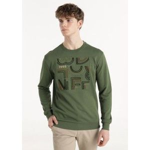 Bendorffvoor mannen. 860605628 Grafisch sweatshirt met groene vlok (S), Casual, Katoen, Lange mouwen