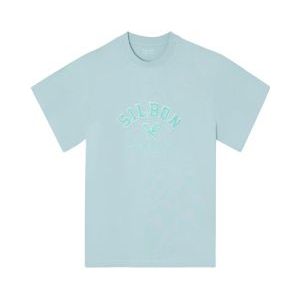 Silbonvoor mannen. 133726 Relaxed vrijetijds T-shirt turquoise (S), Casual, Katoen, Korte mouwen