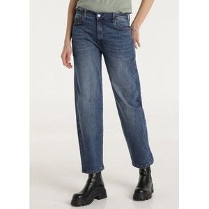 Lois Jeansvoor vrouwen. 208132754 Jeans gewassen Cross Weave steenblauw (27), Casual, Katoen, Denim