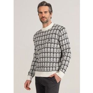 Bendorffvoor mannen. 870335280 Geruite coltrui (S), Wit, Casual, Katoen, Lange mouwen