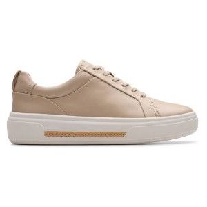 Clarksvoor vrouwen. 26183049 Hollyhock Walk Sand beige leren sportschoenen (36), Leer, Plat, Veters, Casual