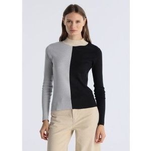 Lois Jeansvoor vrouwen. 453272882 Tweekleurige bruine trui (XS), Casual, Viscose