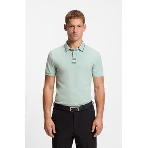 BOSSvoor mannen. 50554547 Paule turquoise polo (S), Casual, Katoen, Korte mouwen