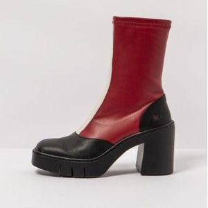 Artvoor vrouwen. 1197311RB003_008 Rood leren enkellaarsjes -Hoogte hak: 9cm (36), Leer, 8 tot 10 cm, Ritssluiting, Casual