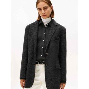 Tommy Hilfigervoor vrouwen. WW0WW46856 Grijze oversized blazer (XS/S), Casual, Grijs, Wol, Klassiek