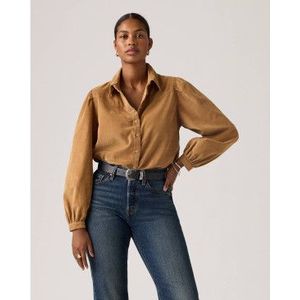 Levi'svoor vrouwen. 0057X-0001 Bruin Corduroy Western Overhemd (L), Casual, Katoen, Lange mouwen
