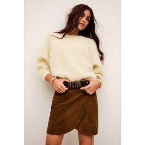 BA&SHvoor vrouwen. 1H25MANG Mangela bronzen rok (34), Bruin, Casual, Leer