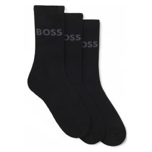 BOSSvoor mannen. 50500343 Set 3pakken logosokken zwart (39-42), Homewear, Katoen