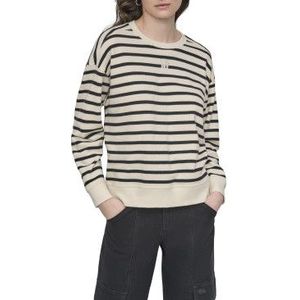 DKNYvoor vrouwen. DJ4T1344 Beige matrozen sweatshirt (S), Casual, Katoen