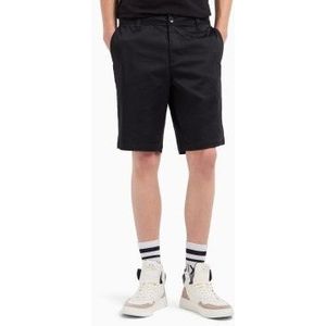 Armani Exchangevoor mannen. 8NZS42ZN1RZ1200 Zwart satijnen stretch bermuda (28), Casual, Katoen