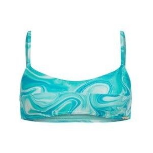 Superdryvoor vrouwen. W3010392A Bedrukte blauwe bralette bikinitop (M), Strandkleding, Gerecycled polyester, Duurzaam