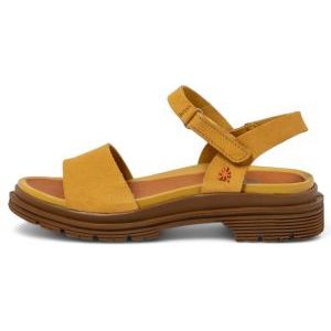 Artvoor vrouwen. 1154831F5003_024 Leren sandalen 1548 Birmingham geel (41), Leer, 3 tot 5 cm, Klittenband, Casual