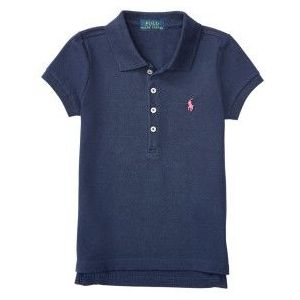 Polo Ralph Laurenvoor meisjes. 312573242008 Stretch polo blauw (5años=109/116cm), Casual, Katoen, Korte mouwen, kinderkleding