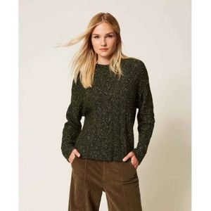 Twinsetvoor vrouwen. 252TT3432 Trui van wolmix met groene lurex (S), Casual