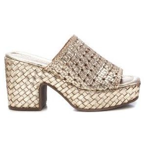 Carmela - Brede Leest Sandalen - Goudkleurig - Leer - Antislip Zool