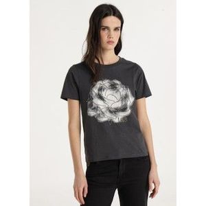 Lois Jeansvoor vrouwen. 423402864 Gian Herfst T-shirt grijs (XS), Casual, Katoen, Korte mouwen