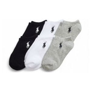 Polo Ralph Laurenvoor meisjes. 447974578001 Set van 6 paar enkellange sokken zwart, wit, grijs (4/6.5años=102/123cm), Homewear, Katoen, kind