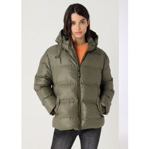 Lois Jeansvoor vrouwen. 480302539 Groene pofjas met capuchon (S), Casual, Polyester