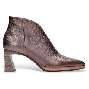 Hispanitasvoor vrouwen. HI254270 Atlanta Bronzen Leren Enkellaarsjes (37), Leer, 5 tot 8 cm, Ritssluiting, Casual, Brons