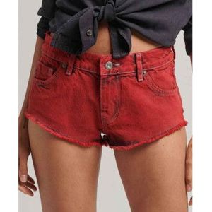 Superdry - Vintage Washed Hot Korte Broek - Rood - 100% Katoen