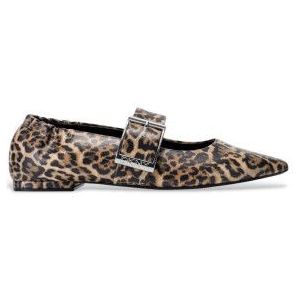 DKNYvoor vrouwen. K3544250 Bruine schoenen (40), Plat, 1 tot 3 cm, Gesp, Casual, Dierenprint