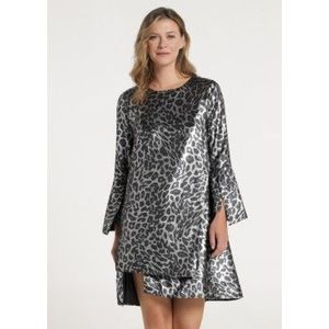 Victorio & Lucchino, V&Lvoor vrouwen. 340658204 Korte zilveren jurk met print (XS), Casual, Dierenprint, Polyester, Lange mouwen