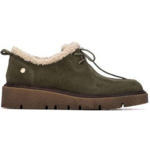 Carmelavoor vrouwen. 16266901-KAKI Leren schoenen 162669 (37), Leer, Plat, Veters, Casual