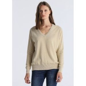 Lois Jeansvoor vrouwen. 453292890 Elsa Gina beige trui (S), Casual, Katoen