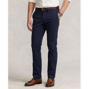 Polo Ralph Laurenvoor mannen. 710687424004 Bedford Straight Fit chino broek marine (30/32), Casual, Katoen, Marineblauw