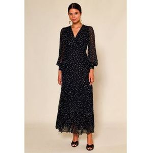 Rixovoor vrouwen. 010.00066.424.06190 Elsie jurk marine (XS), Casual, Viscose, Lange mouwen, Marineblauw