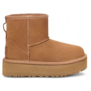 UGGvoor vrouwen/meisjes. 1143700K Leren enkellaarsjes K Classic Mini Platform bruin (32.5), Leer, 1 tot 3 cm, Geen, Casual, kinderkleding