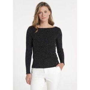 Victorio & Lucchino, V&Lvoor vrouwen. 350188173 Canale Lurex trui zwart (XS), Casual, Viscose, Lange mouwen