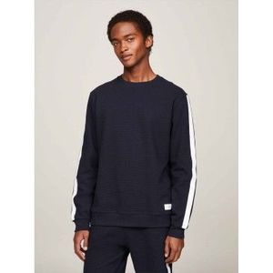 Tommy Hilfigervoor mannen. UM0UM03009 Gestreept logo sweatshirt marineblauw (S/M), Casual, Katoen