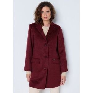 Lois Jeansvoor vrouwen. 470372011 Marron stoffen jas (XS), Casual, Granaatappel, Polyester, Lange mouwen, Bordeaux