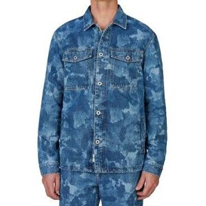 Pepe Jeansvoor mannen. PM403040 Eaton Camouflage jas blauw (XL), Casual, Denim, Biologisch katoen, Duurzaam