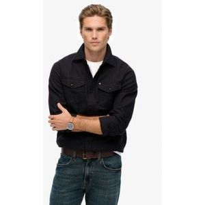 Superdry - Overhemd - Zwart - Linnen - Lange Mouw